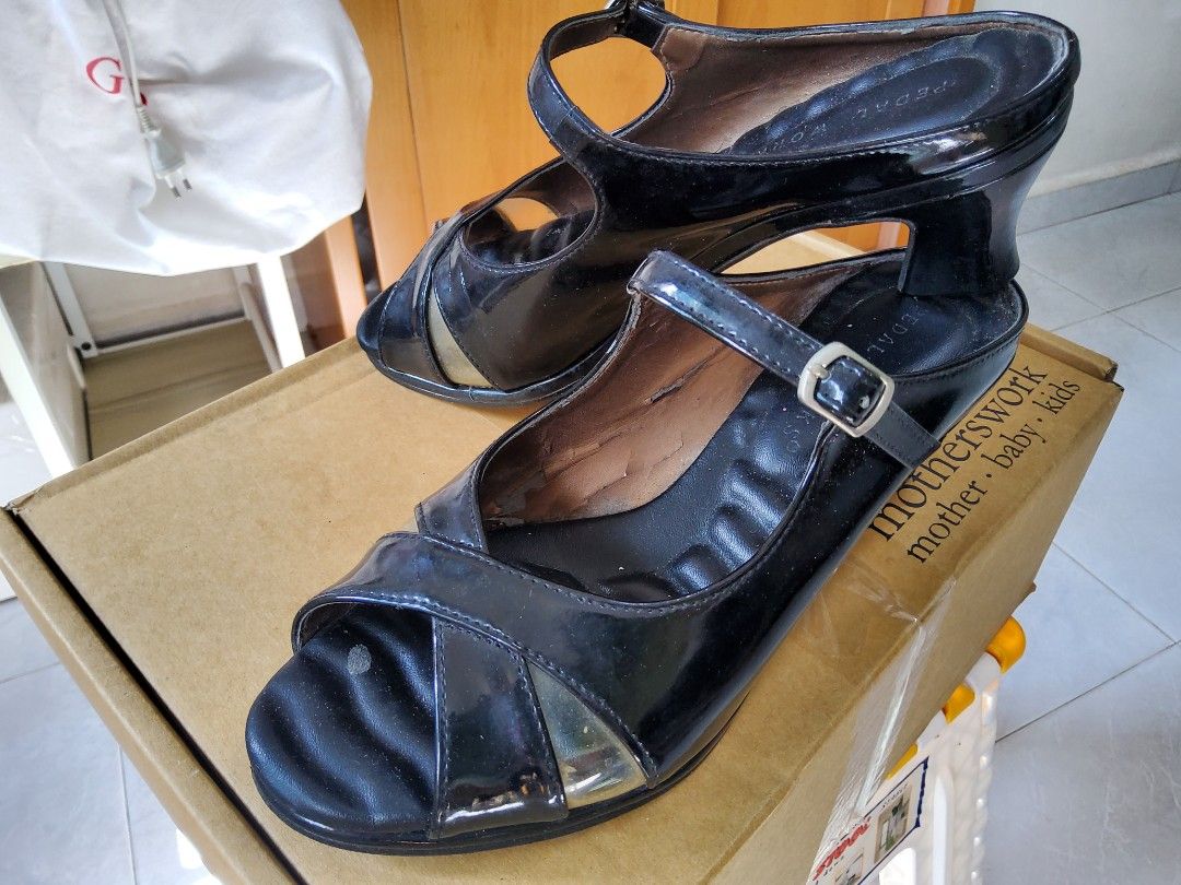 Pedal Works, black slim sandals, Women's Fashion, Footwear, Heels on Carousell