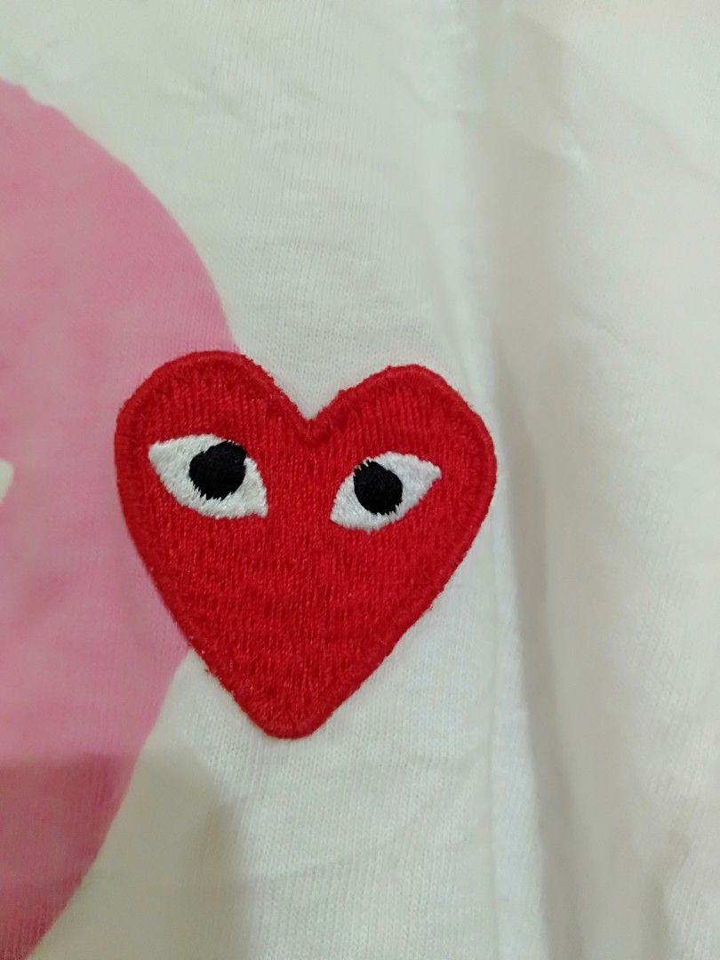 Cdg pink hot sale heart t shirt