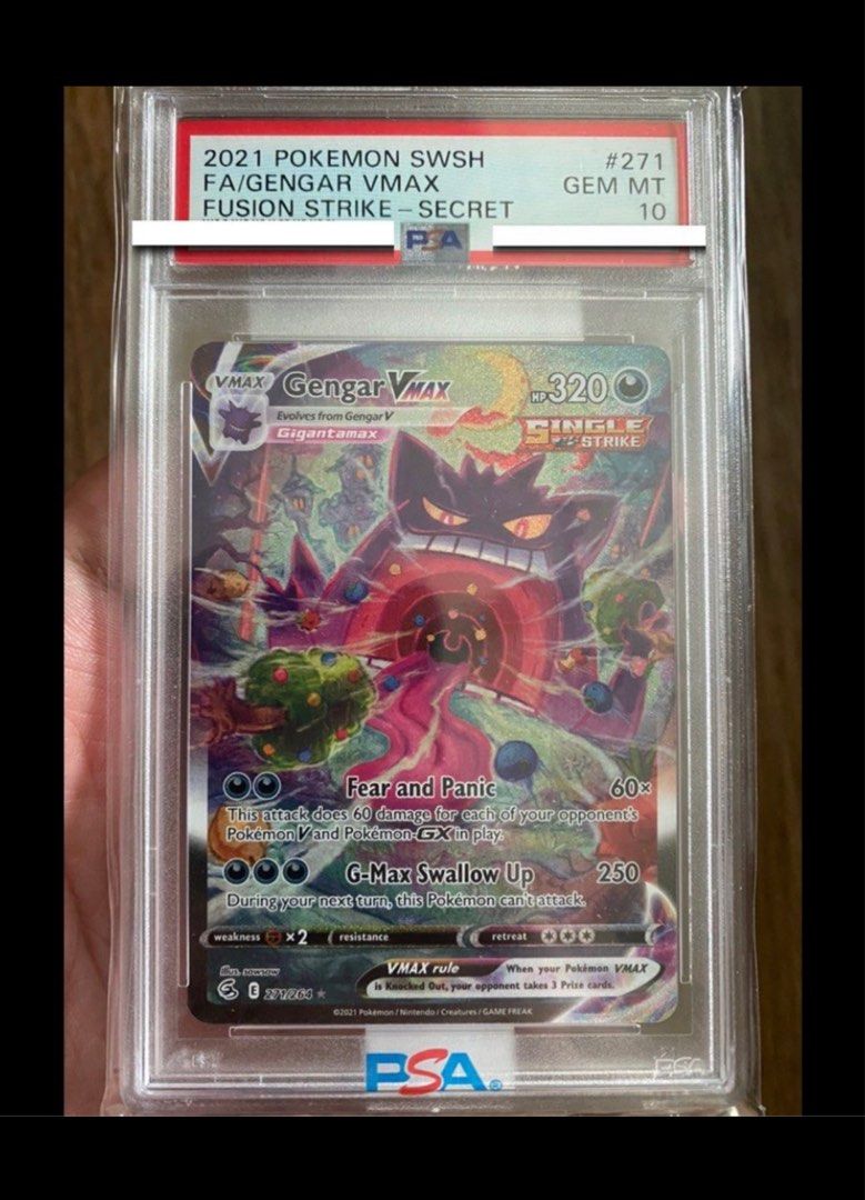 PSA 10] Gengar Vmax Alt Art 271 Fusion Strike Mint Pokemon