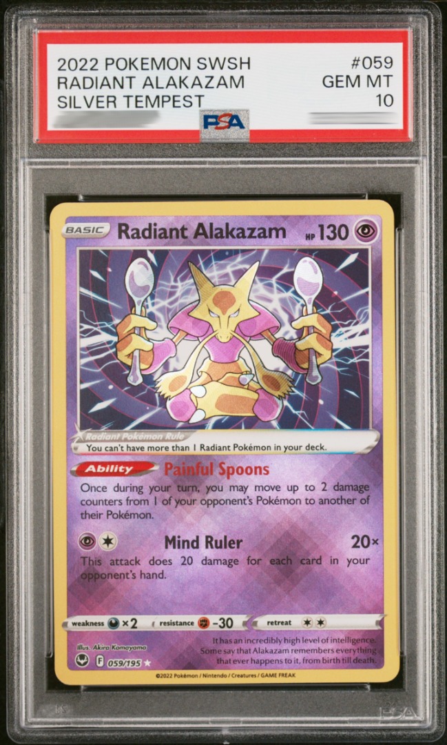 Radiant Alakazam Silver Tempest Pokemon Card
