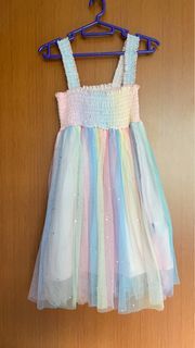 Rainbow Pastel Dress Girl 3-4 Years Old
