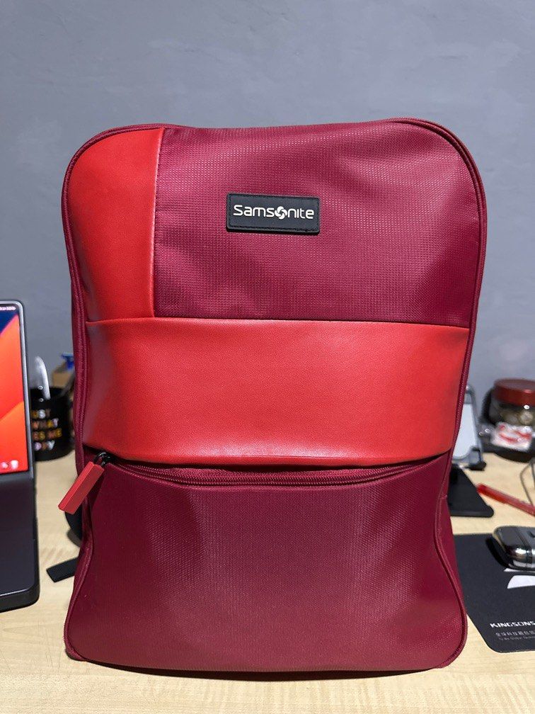 Samsonite Red Backpack, Women's Fashion, Bags & Wallets, Backpacks on ...