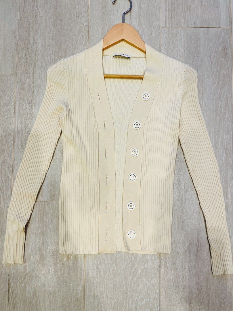 Sandro gabrielle ribbed cardigan Carousell