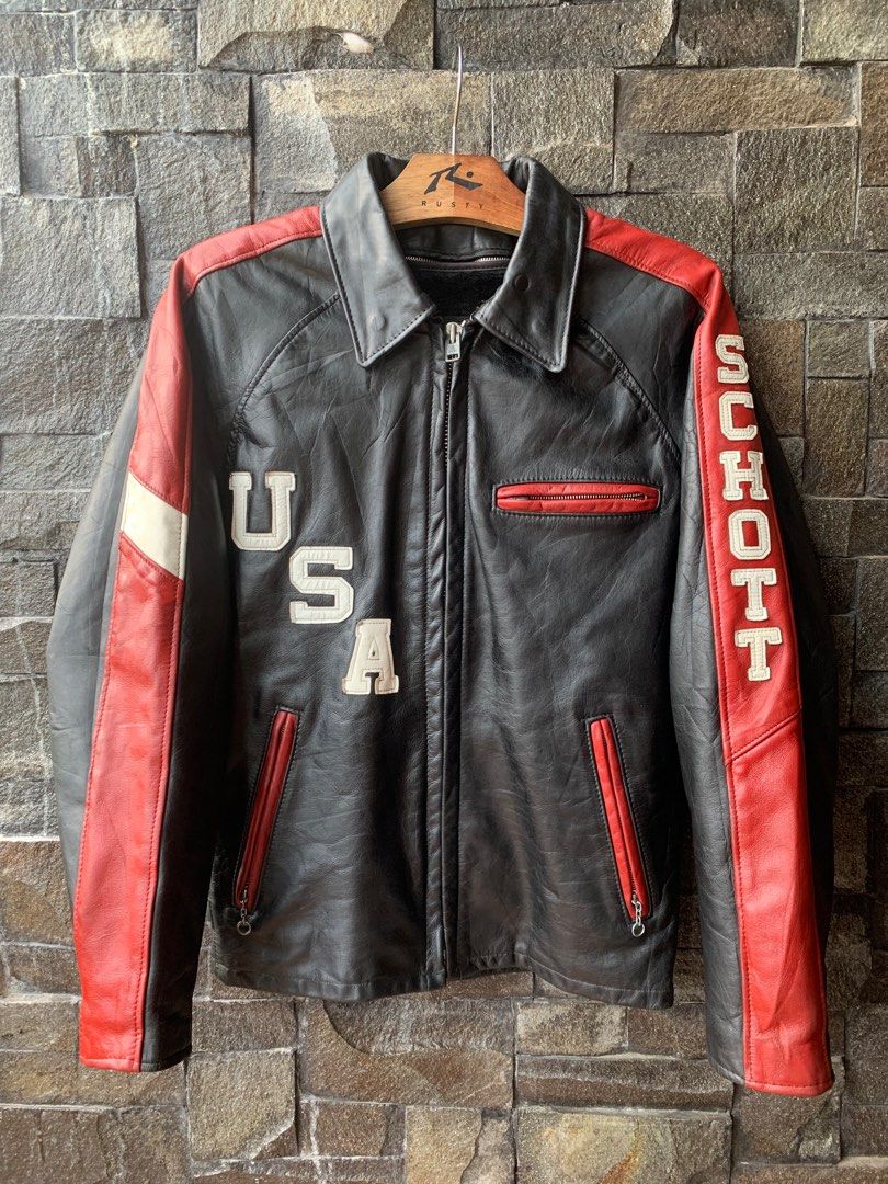 Yellow schott best sale jacket