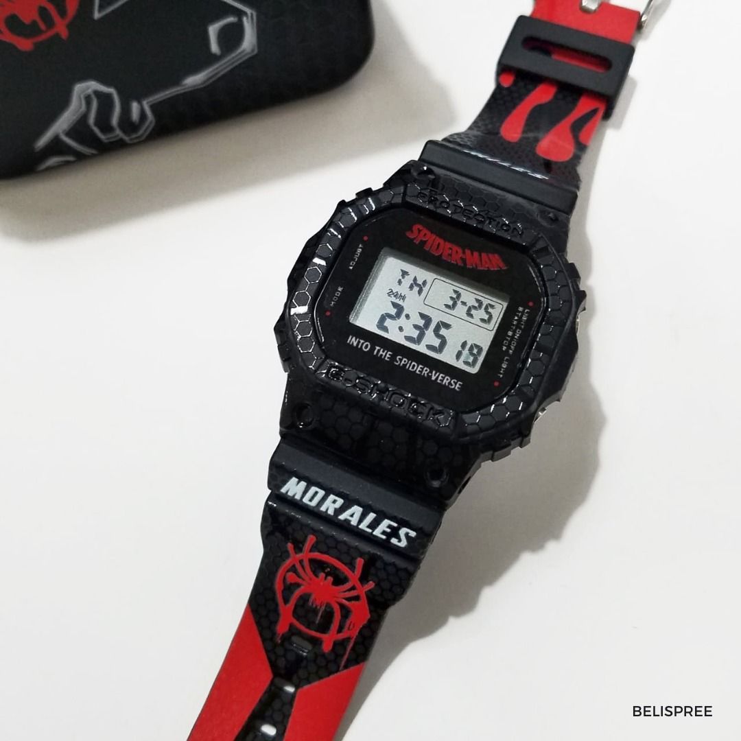 Spiderman Custom Designed Watch G Shock DW 5600 Spider Verse Design Custom Watch DW 5600 G Shock Watch