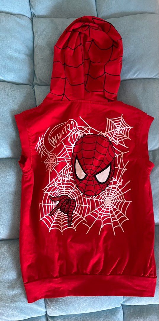 Red spider top man sleeveless hoodie