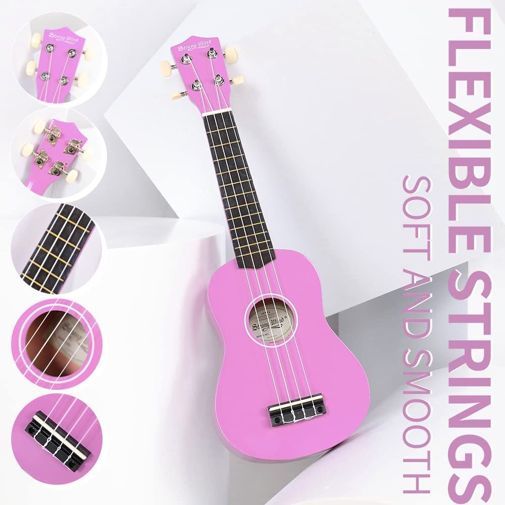 Soprano Ukulele for Beginners - 21 Inch Small Guitar Ukulele for Kid Adult  Student with Gig Bag, Digital Tuner, 1 Standby String and 2 Picks (21inch