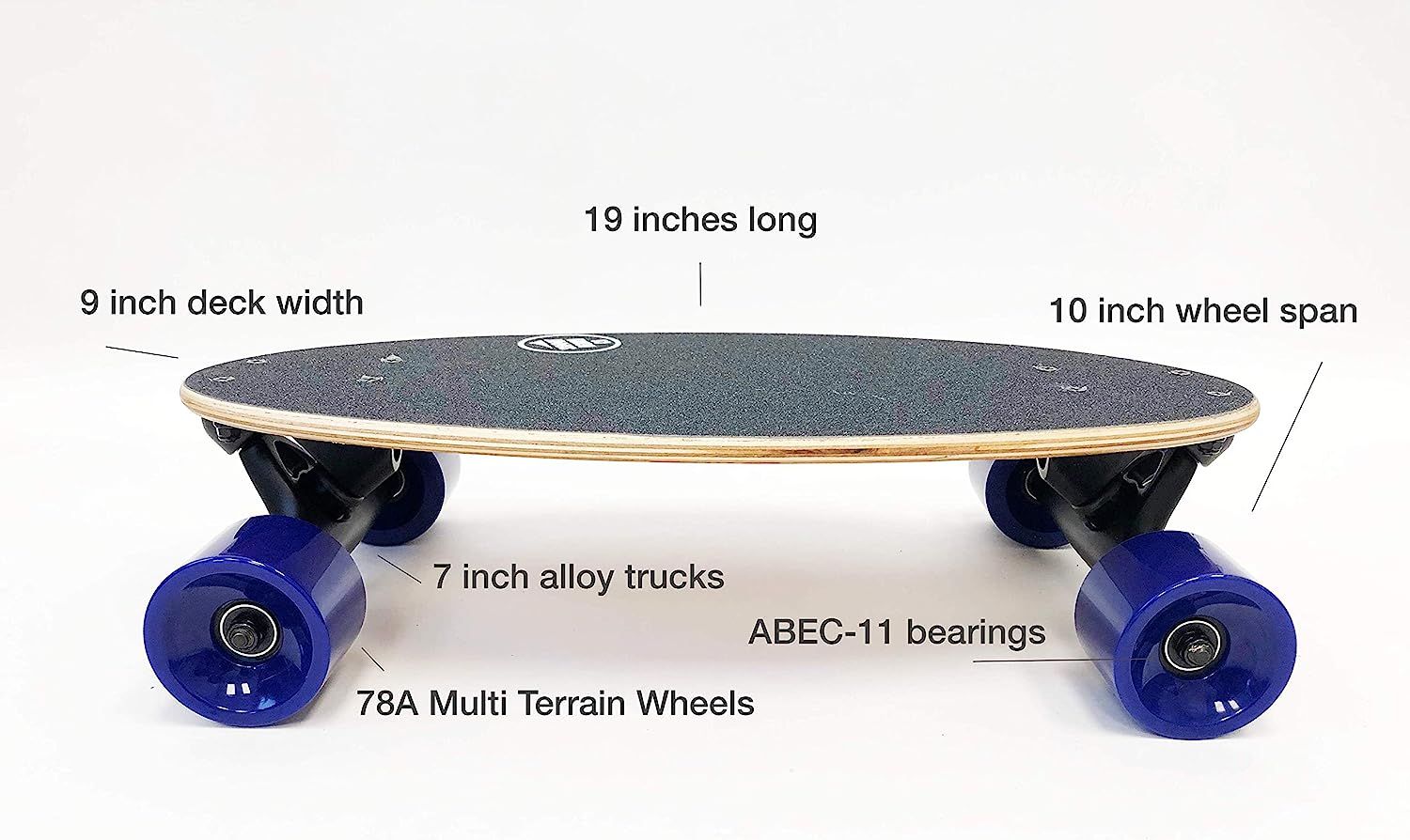 Summit Board Co Short Longboard Skateboard Deck with Precision Bearings