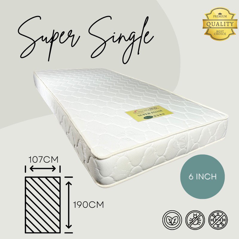 Super single foam mattress, Furniture & Home Living, Furniture, Bed
