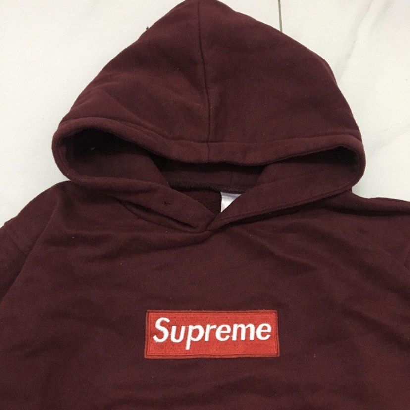 Supreme maroon hoodie sales