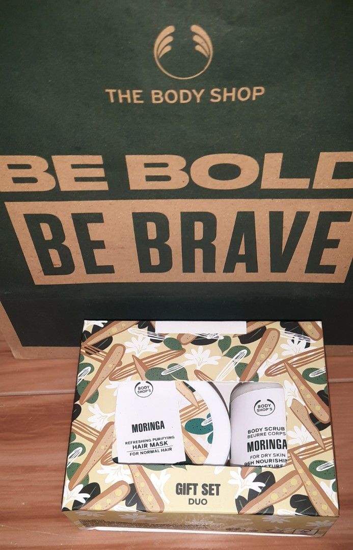 The body shop moringa gift set duo box 2in1 take all on Carousell