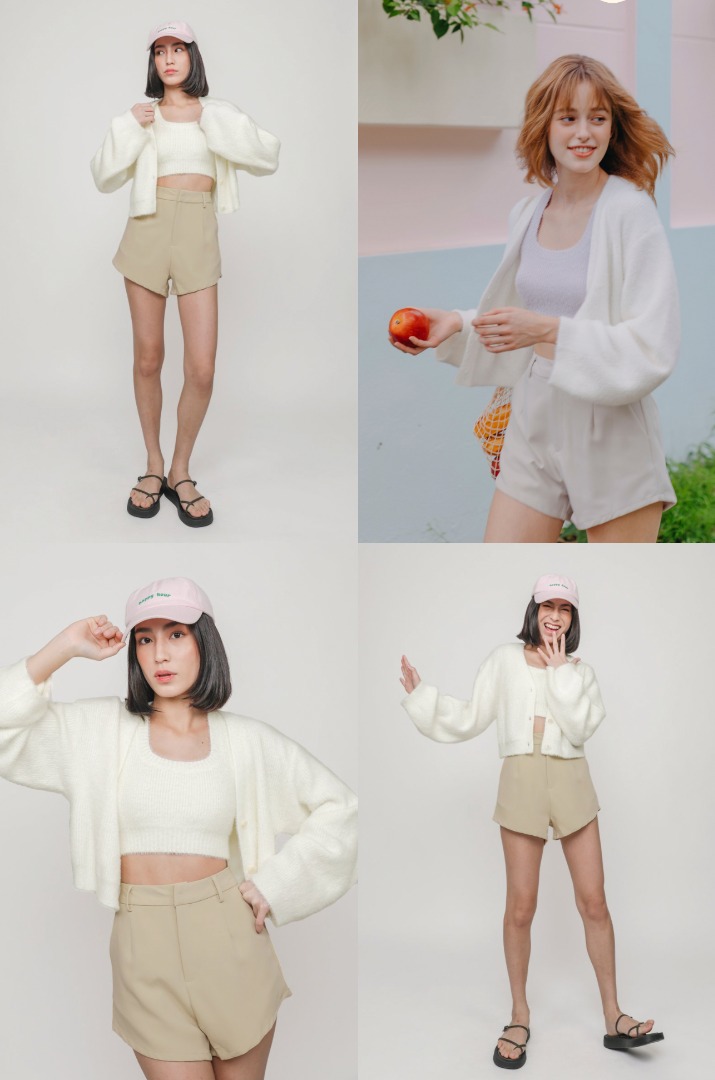 The Tinsel Rack TTR Souffle Knit Cardigan (Cloud), Women's Fashion ...
