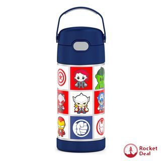 Thermos Funtainer Stainless Steel Vacuum Insulated Kids Straw Bottle,  Pokemon, 12oz 