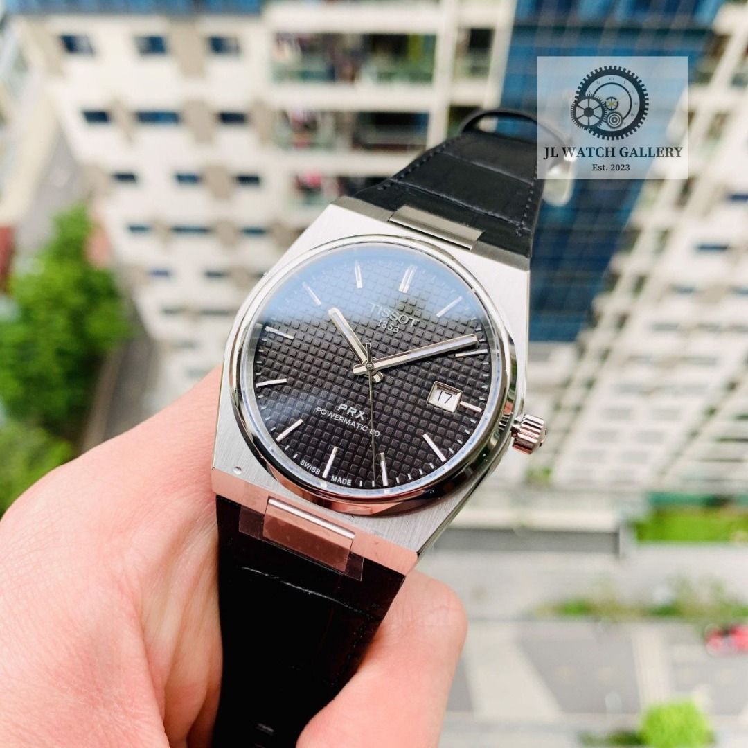 Tissot black leather watch new arrivals