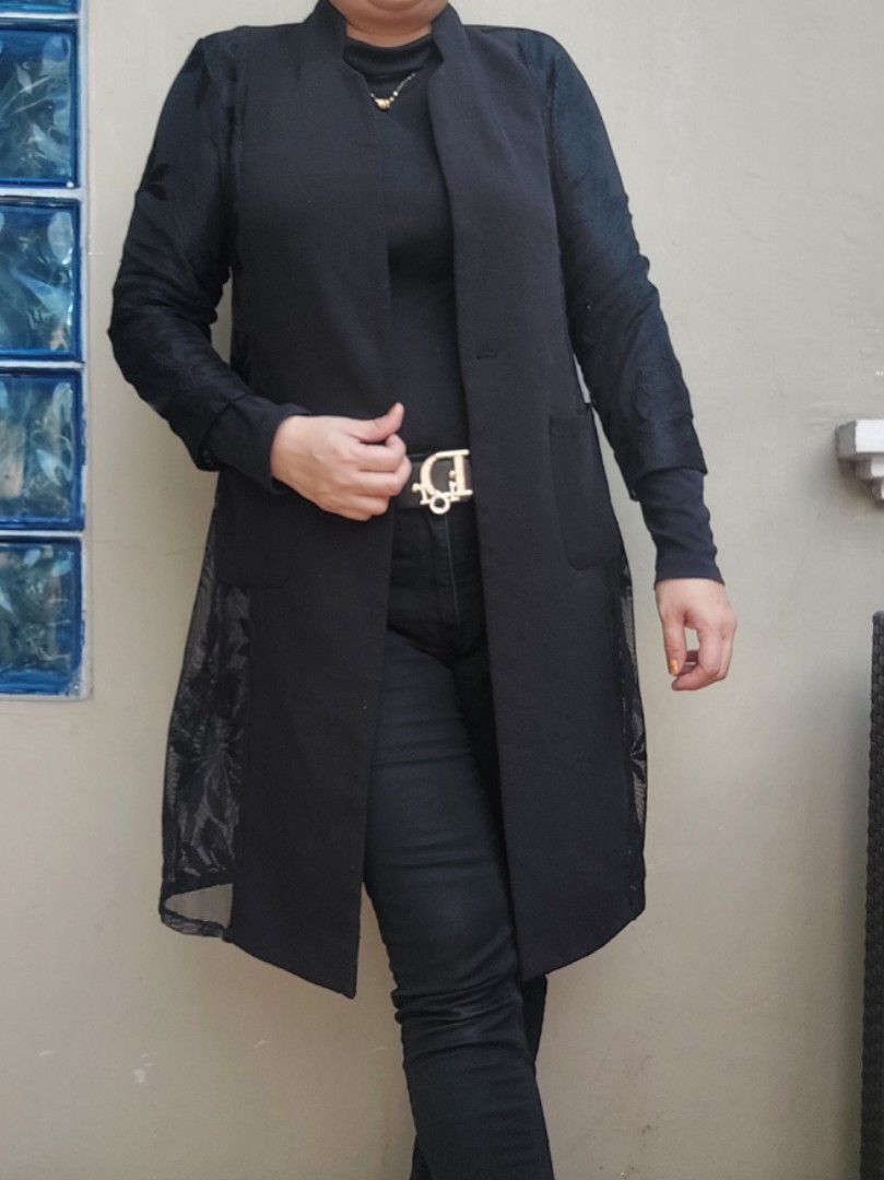 Mesh trench coat plus size hotsell