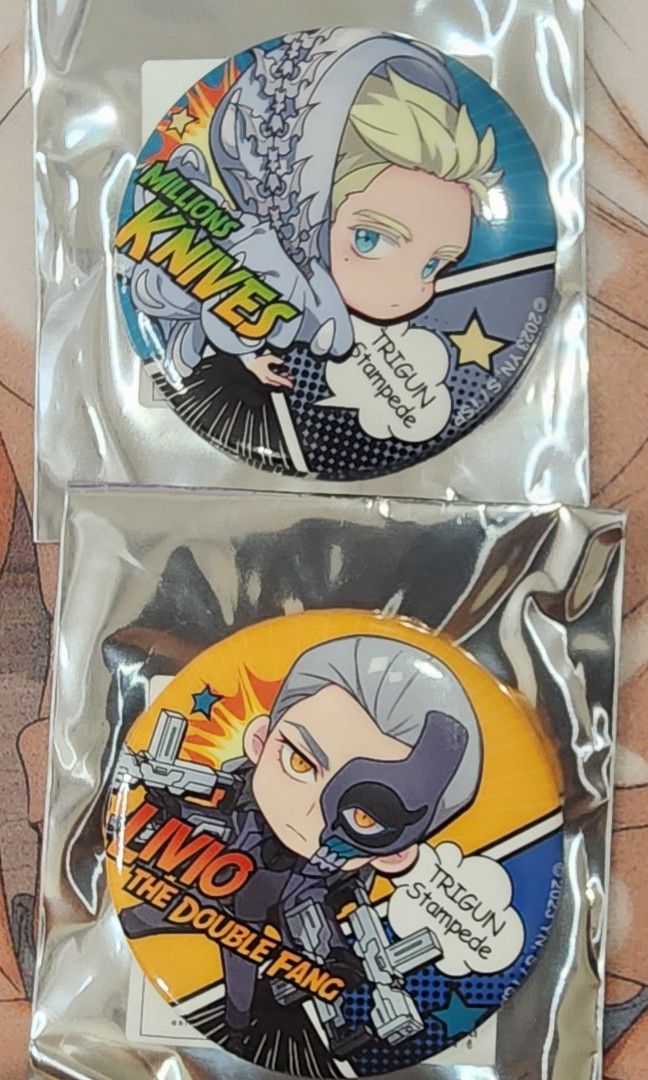 Trigun Stampede badge million knives and livio, Hobbies & Toys