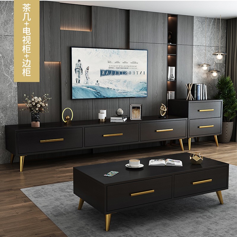 TV Console Black TV Stand**3 Days Delivery** Living Room TV Cabinet Display Cabinet With 3Drawer ...