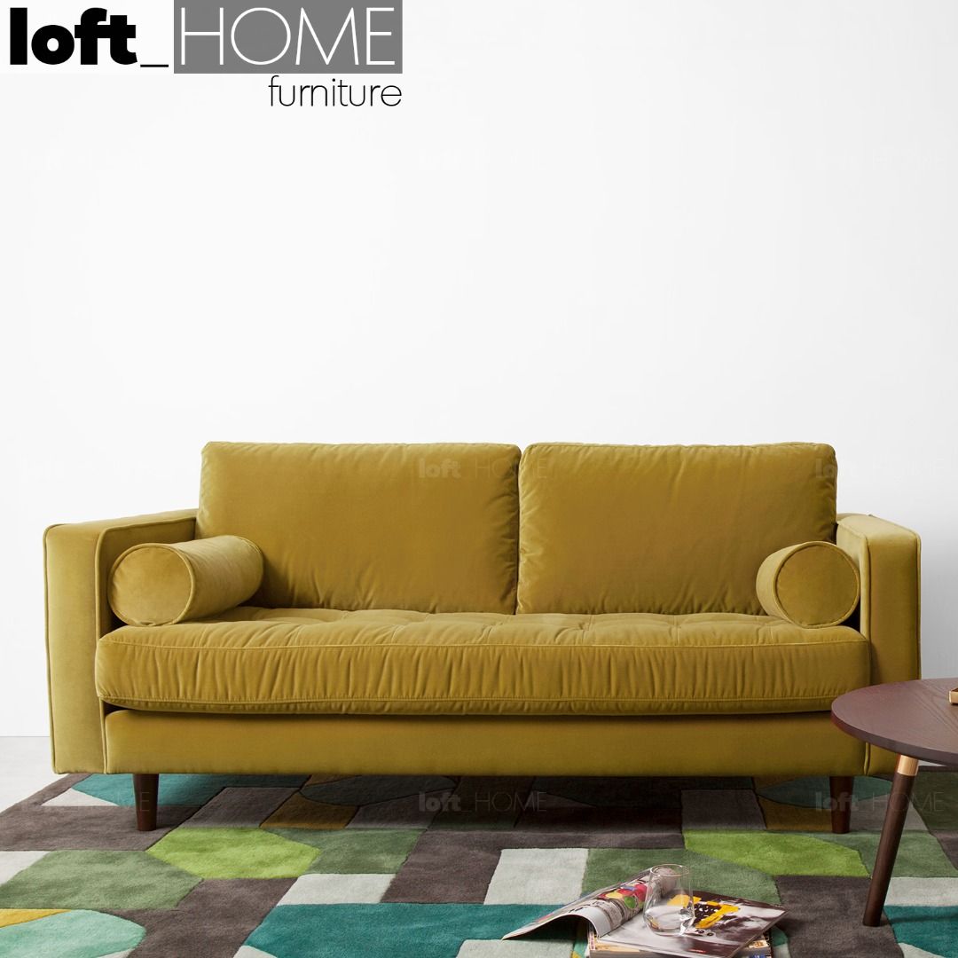 Velvet Sofa 2 Seater Gold SCOTT, Furniture & Home Living, Furniture