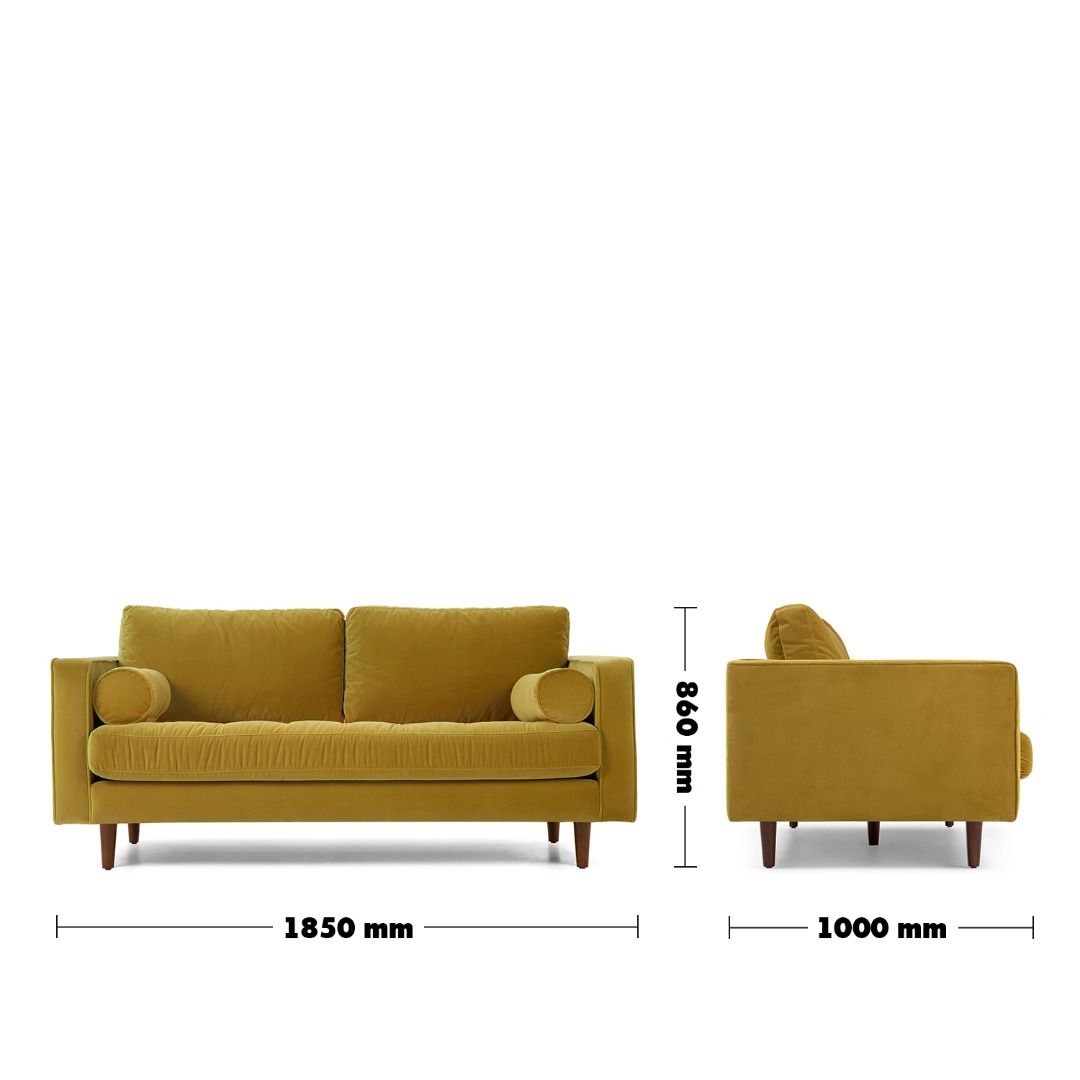 Velvet Sofa 2 Seater Gold SCOTT, Furniture & Home Living, Furniture