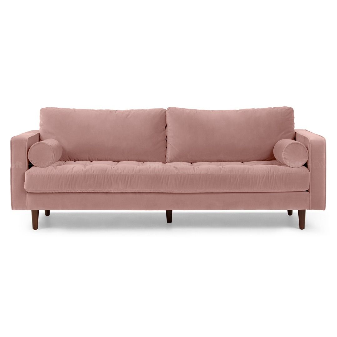Velvet Sofa 3 Seater Blush Pink SCOTT, Furniture & Home Living ...