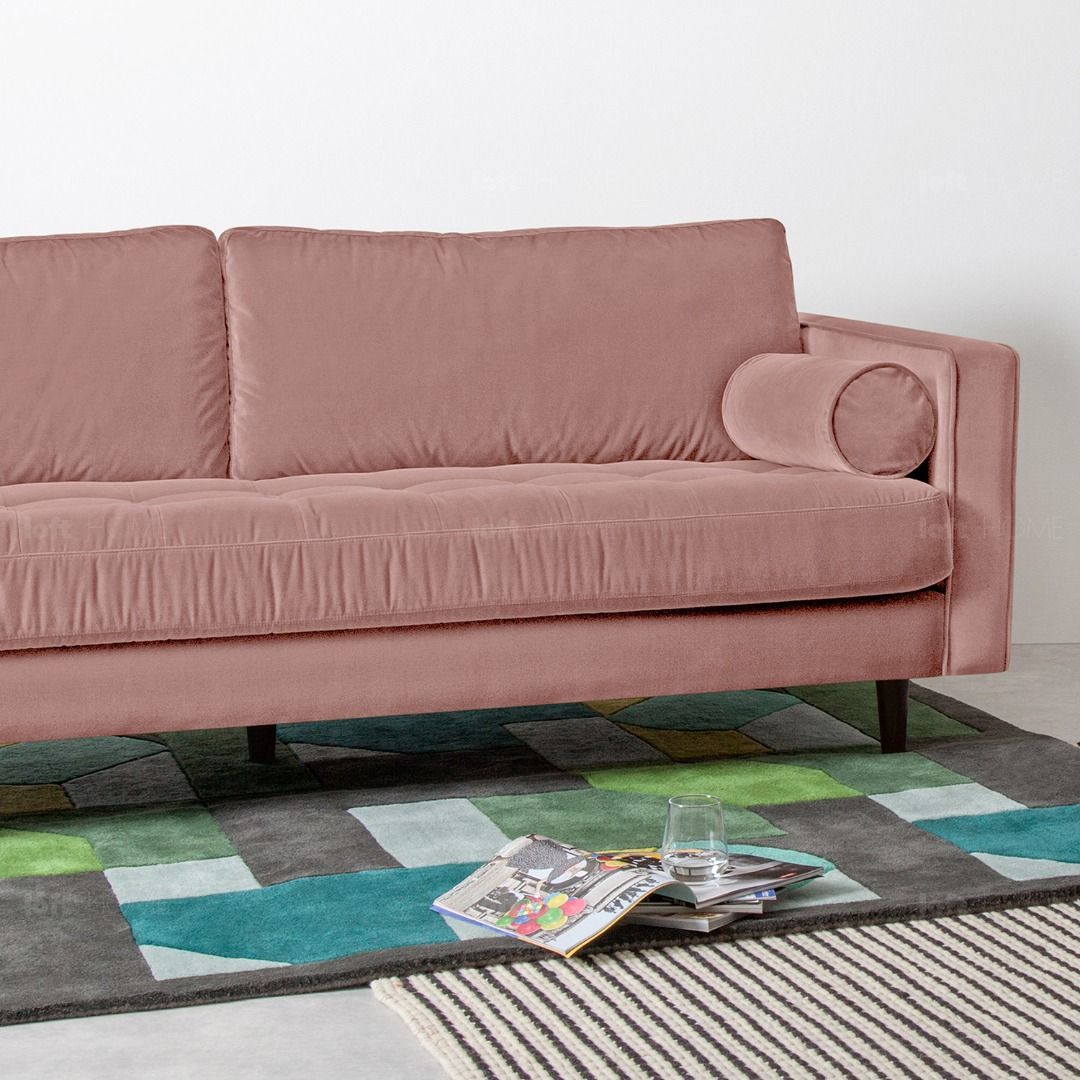 Velvet Sofa 3 Seater Blush Pink Scott