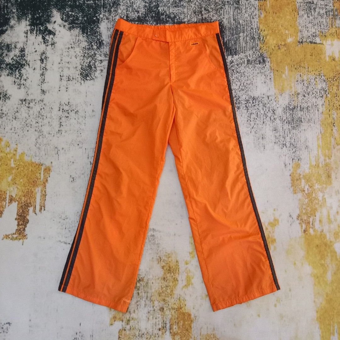 90'S Adidas nylon pants, rustling pants, men's size L, vintage Nylon black type Vintage Second Hand