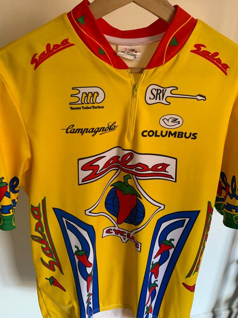 Vintage 90s cycling MTB jersey Salsa Cycles yellow XL Men s Fashion Tops Sets Tshirts Polo Shirts on Carousell