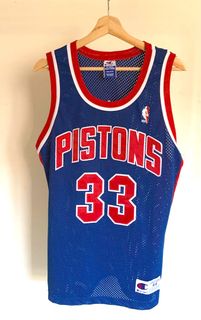 Champion, Shirts, Vintage Grant Hill Champion Jersey Detroit Pistons Size  44 Large Men Blue Red