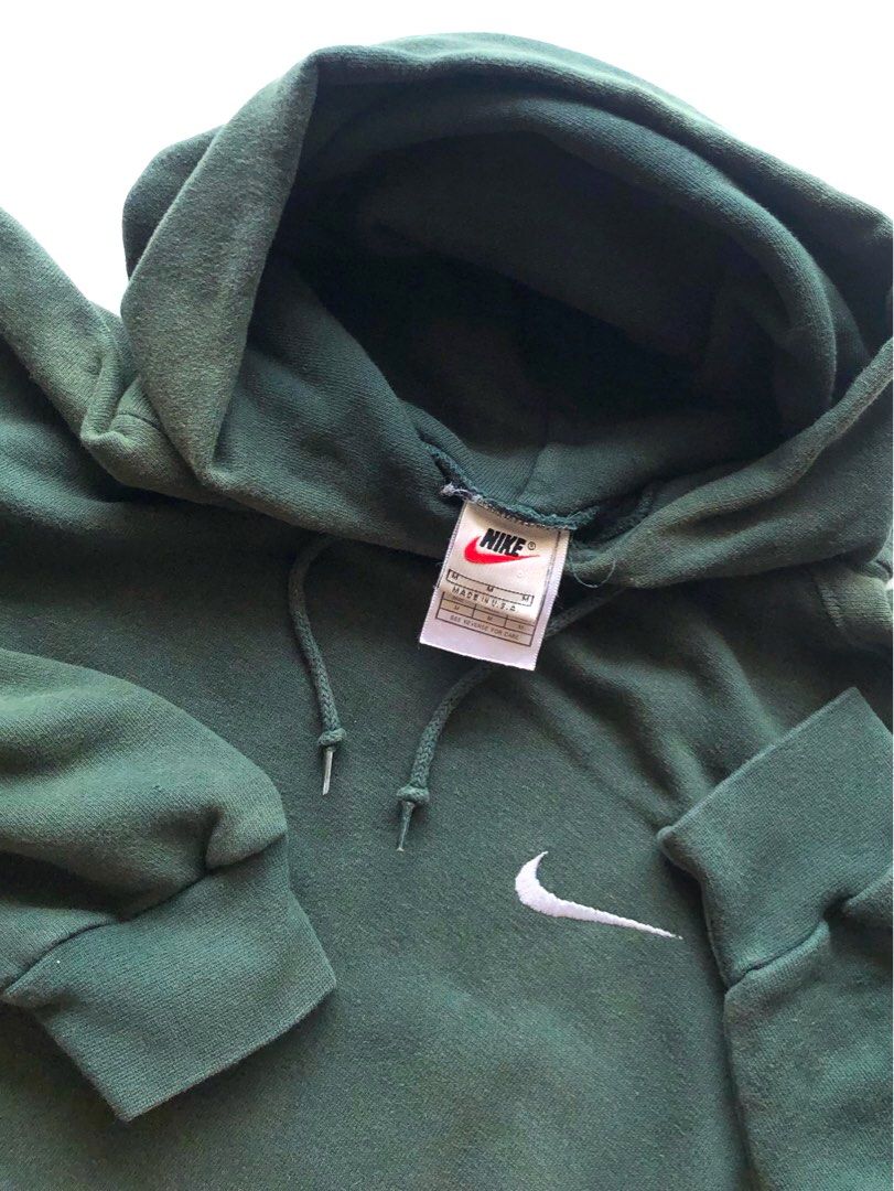 VINTAGE NIKE CENTER SWOOSH HOODIE 90S SIZE XL MADE IN USA – Vintage rare usa