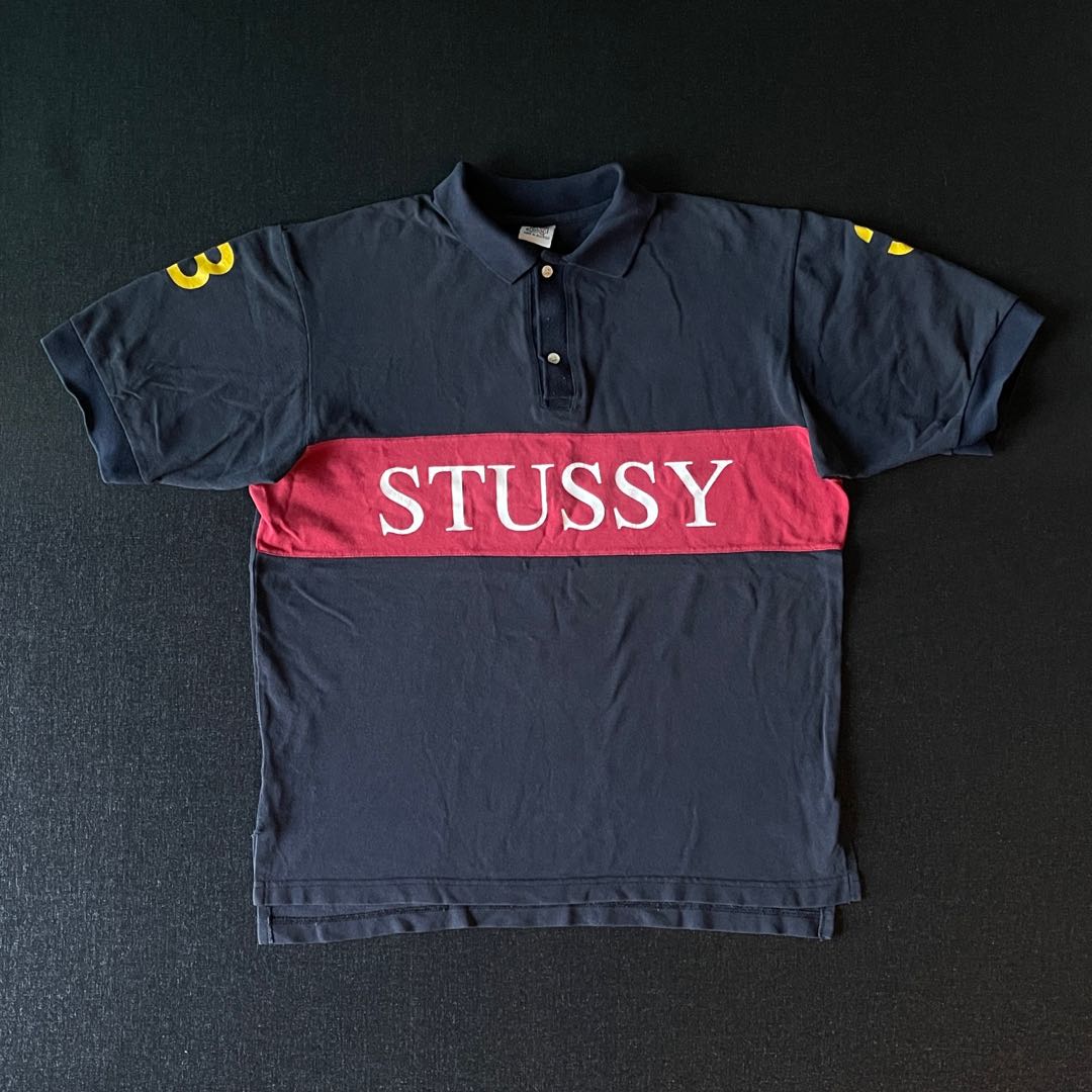 M | Rare Vintage 90s Stussy Polo Shirt No. 3, Men's Fashion