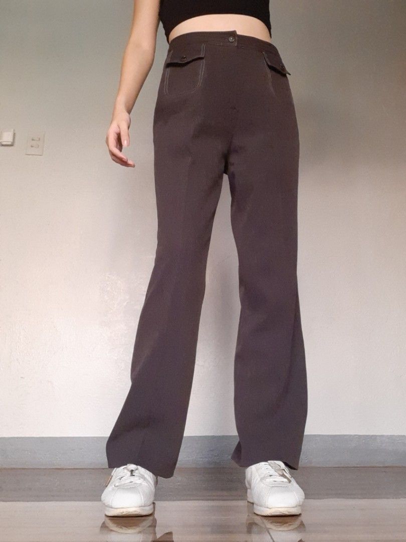 Buy High Waisted Pants 90s Y2k Vintage ARMANI Metallic Gold Burgundy Red  Shiny Straight Leg Trousers Online in India - Etsy