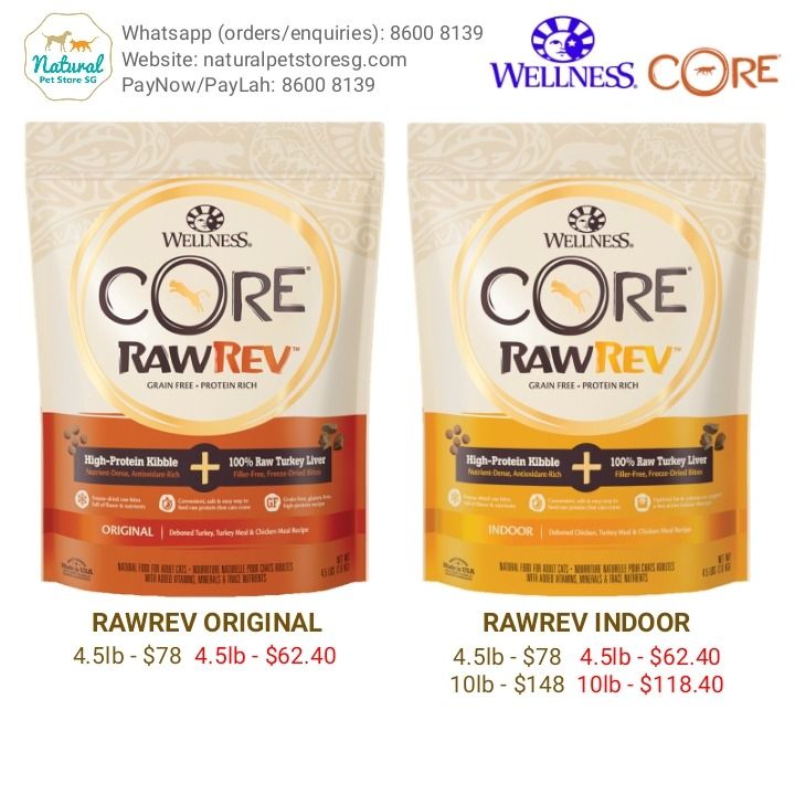 Wellness CORE Dry Cat Food Grain Free RawRev Digestive Health