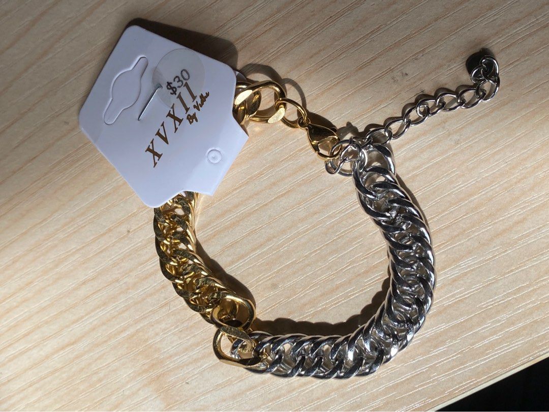 Gold and silver best sale link bracelet