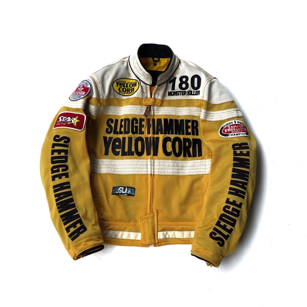 Yellow corn racing jacket, Fesyen Pria, Pakaian , Baju Luaran di Carousell