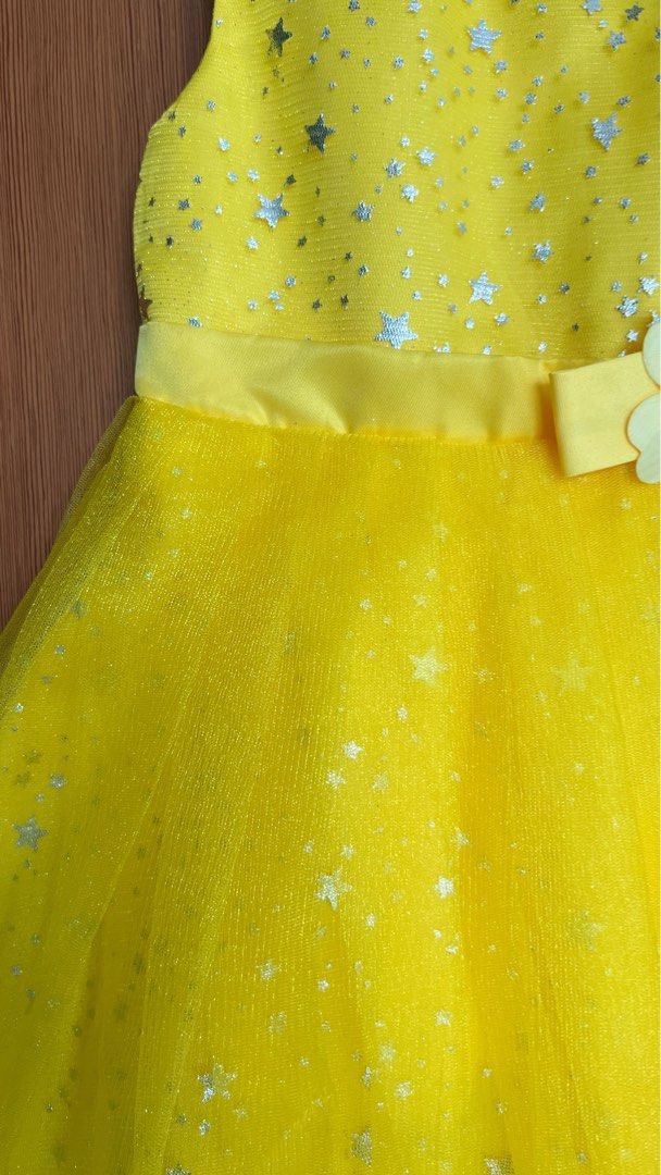 Yellow Tulle Dress Girls 34 years old, Babies & Kids, Babies & Kids