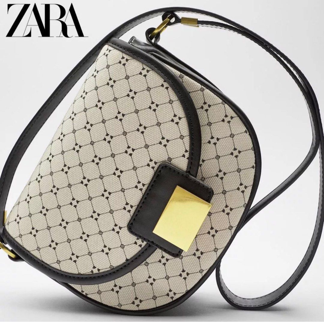 Zara geometric leather shoulder bag deals