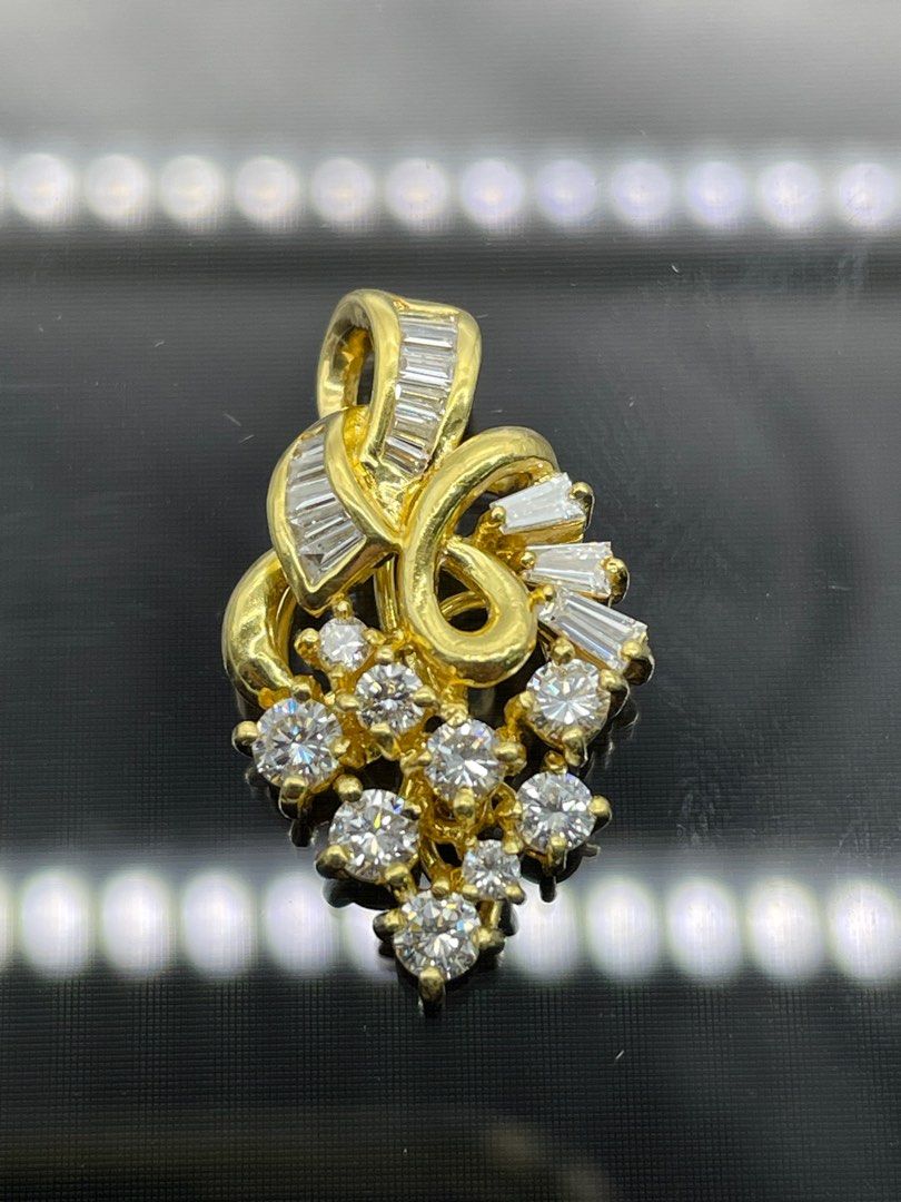 20k 850 Yellow Gold Diamond Pendant Women s Fashion Jewelry