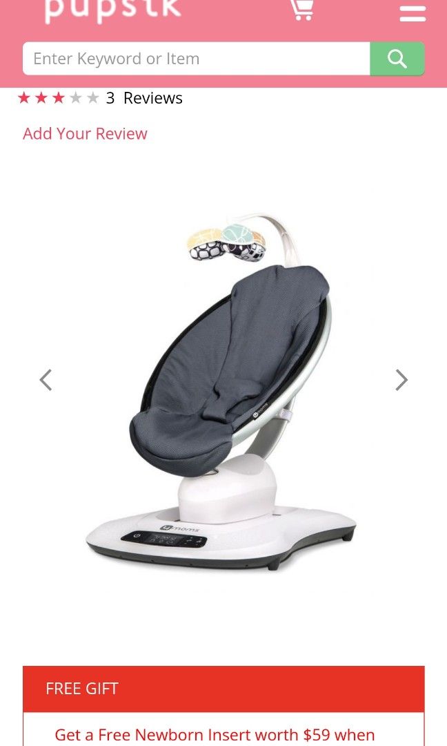 4Moms Mamaroo baby cradle with bluetooth comes with mobile