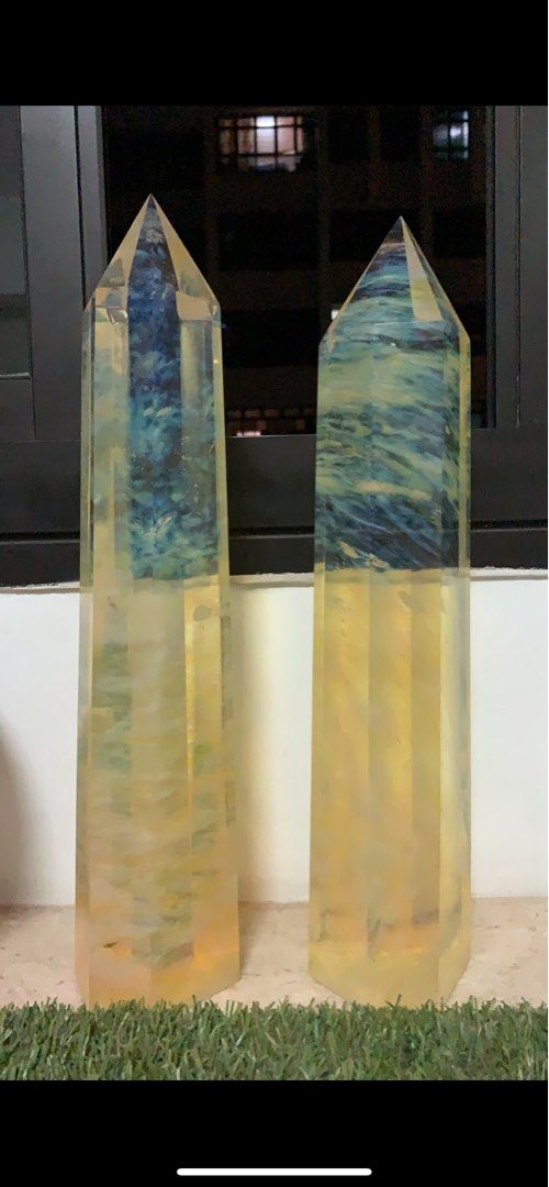 Yellow phantom pointers x 2 (Category: Other Home Decor) located in Singapore. Submitted by kaifeng1002 (Listing ID 1237903389, Image 1). Description: Very tall and thick approx 36cm tall 7.5cm wide Note: Both are not identical but very similar in specs Pm 880-770-35 For viewing .