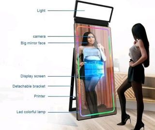 📸 70 inches portable mirror photobooth with camera and printer