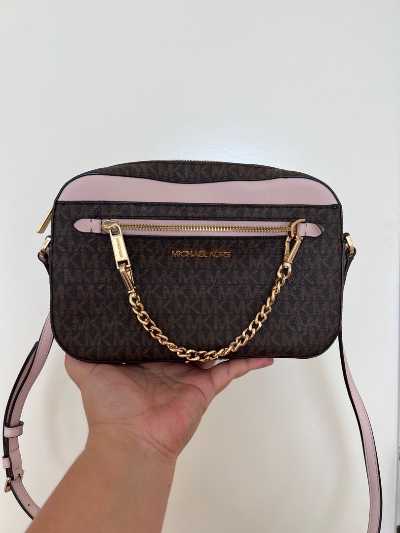 Michael Kors Jet Set East West Chain Crossbody Vanilla Mk Powder