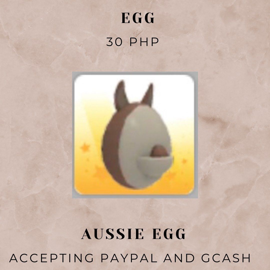 Adopt Me Pets Aussie Egg, Video Gaming, Gaming Accessories, InGame