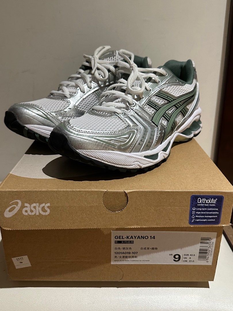 Asics gel kayano 14 white/slate grey us9, 男裝, 鞋, 波鞋- Carousell