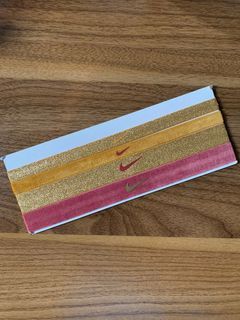 Aurhentic Nike Gold and Velvet Headbands Bundle