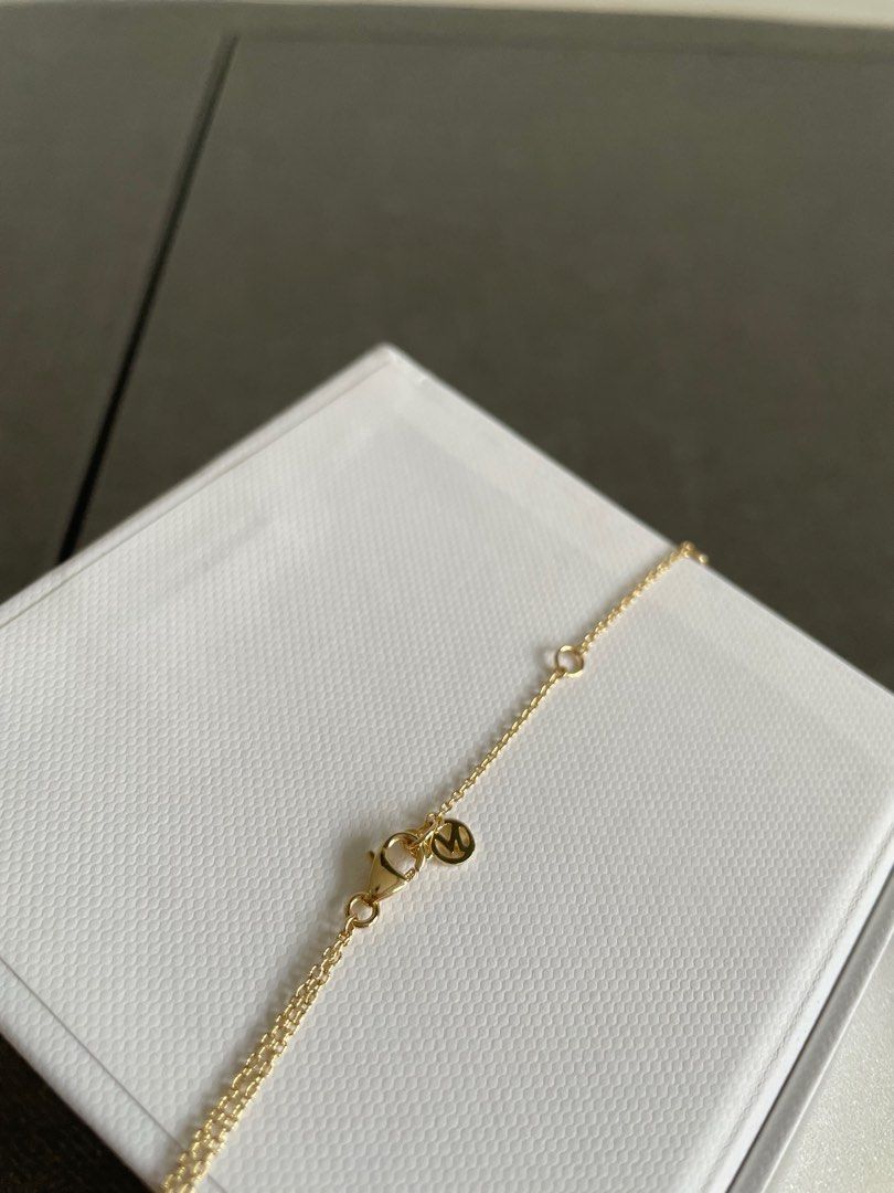 Authentic Mejuri Linked Gemstone Necklace (Aventurine & 14k solid gold