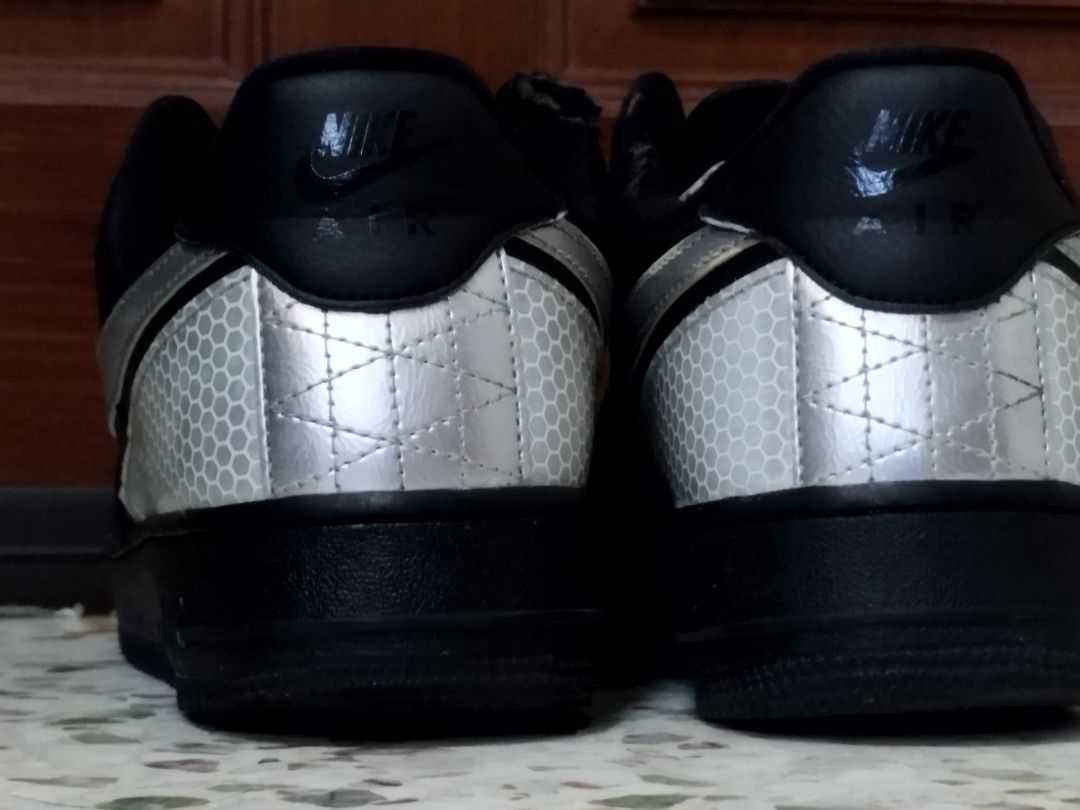 Authentic Nike Air Force 1 07 LV8 Black Metallic Silver 3M CT2299 001 Sneakers