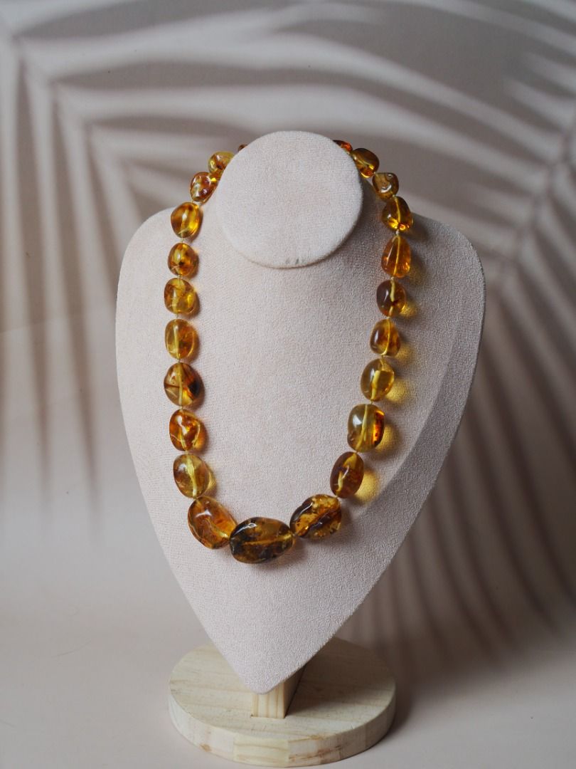 Raw amber necklace best sale