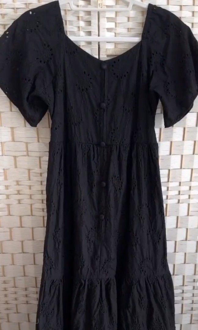 Black eyelet dress, Women's Fashion, Dresses & Sets, Dresses on Carousell