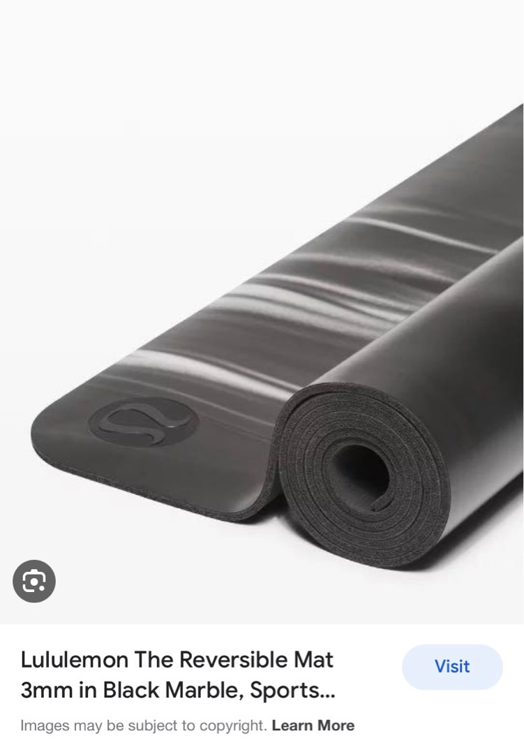 BN Lululemon black 3mm reversible yoga mat, Sports Equipment