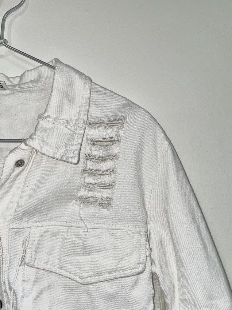 White ripped jacket outlet